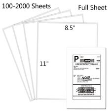 100 Full Sheet Shipping Labels 8.5x11 Self Adhesive Blank Paper For Laserinkjet
