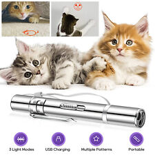 Usb Rechargeable Super Laser Pointer Pen 3 In 1 Cat Pet Toy Red Uv Flashlight