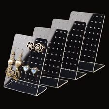 4 Pack Acrylic Earring Holder Organizer - 72 Holes Jewelry Display Rack