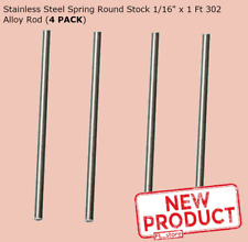 4 Pack Stainless Steel Spring Round Stock 116 Inch X 12 302 Alloy 1 Ft Rod New