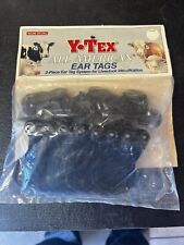 Y-tex 2 Star 2-piece Livestock Ear Tags Pig Hog Sheep Goat 25 Pack Black Blank