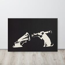 Art Of Banksy Canvas Print Banksy Graffiti Hmv His Masters Voice Framed Picture