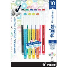 Pilot Frixion Fineliner Erasable Marker Pens Fine Point Assorted Ink 10 Count