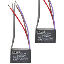 2-pack Hqrp Capacitor 4.5uf6uf6uf 5-wire Cbb61 For Harbor Breeze Ceiling Fan
