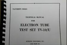 Usaultimate Tv-10u Tester Repair Calibration Test Data Operators Manual
