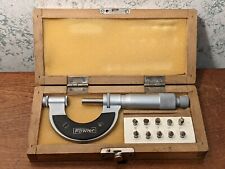 Fowler 0-1 Inch Thread Pitch Micrometer W 5 Anvil Sets - Made In Poland