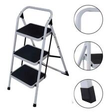 Protable 3 Step Ladder Folding Non Slip Safety Tread Heavy Duty Industrial Home