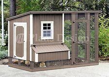 Hen House Chicken Coop With Run 4 X 8 Modern Roof Style Plans Design 70408rm