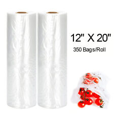 700 Plastic Clear Produce Bags On Roll 12 X 20 Kitchen Food Storage - 2 Rolls