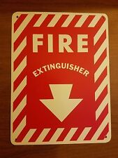 Fire Extinguisher Metal Sign With Holes 9x12 Arrow Down New Free Shipping