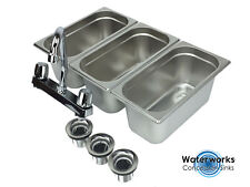 Concession Sink 3 Compartment Portable Stand Food Truck Trailer 3 Small Wfaucet