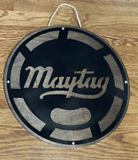Maytag Gas Engine Motor 92 72 Script Logo Flywheel Sign 15.75 Metal Wood