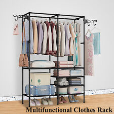 Clothes Rack Heavy Duty Wardrobe Hanger Garment Storage Stand Closet Organizer