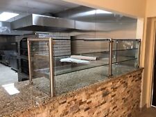 84 7ft Pizza Display Case Glass Sneeze Guard All Stainless Steel W Shelf