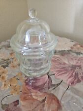 Vintage Indiana Glass Heavy Paneled Apothecary Counter Display Jar