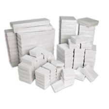 White Glossy Jewelry Gift Boxes Cotton Filled Craft Packaging Storage Boxes