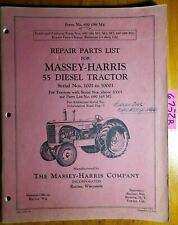 Massey Harris 55 Diesel Tractor Sn 1000-10001 Repair Parts List Manual 690086m4