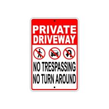 Private Road No Turn Around For Property Street Safety Aluminum Composite Sign
