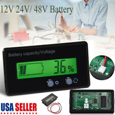 Battery Capacity Voltage Tester Monitor Display Battery Meter Cable 12v 24v 48v