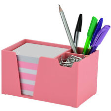 Acrimet Desk Organizer Pencil Paper Clip Holder Solid Pink Color With Paper