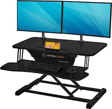 Versadesk Electric Standing Desk Converter Dual Monitor With Detachable Keyboard