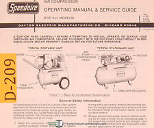 Dayton Air Compressor All Models Operations And Service Manual