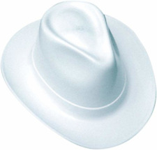 Occunomix Cowboy Style Hard Hat Ratchet Suspension Cotton Wide Brim White