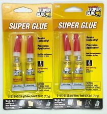 Original Super Glue .12 Oz Metal Rubber Plastic Adhesive 4 Tubes 2 Packs