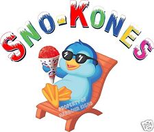 Sno-kones Snow Cones Shaved Ice Concession Trailer Cart Food Truck Decal 14