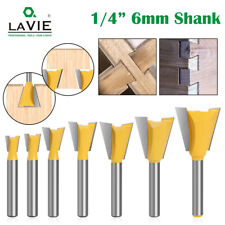7pcs 14 6mm Shank Carbide Dovetail Router Cutter Bits Set Woodworking Tool