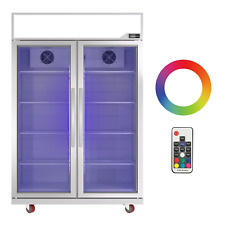 Commercial Merchandiser Cooler 2 Glass Door Refrigerator Beverage Display 39 Cf