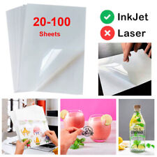 8.5x11 Printable Vinyl Sticker Paper Clear Waterproof For Inkjet Printer Cricut