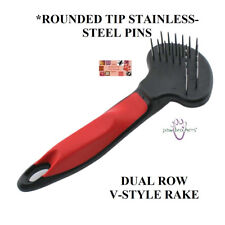 Pet V-rake 2-row Pin Rake Coat Mat Picker Hair Dematting Tangle Breaker Dog Cat