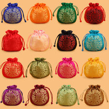 Wholesale Satin Drawstring Small Jewelry Pouches Silk Purses Gift Candy Bag