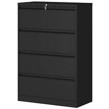 4 Drawer Metal Lateral Filing Cabinet Steel Storage Lockable Home Furniture Wb