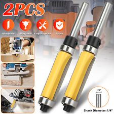 2pcs 1-12 14 Shank Flush Trim Top And Bottom Bearing Router Bits Woodworking
