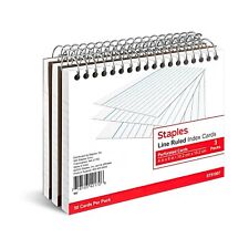 Staples 4 X 6 Line Ruled Spiral Bound Index Cards 50pack 51007 Tr51007