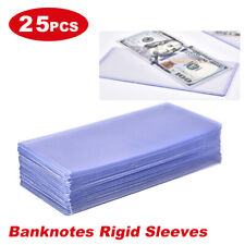 25 Banknotes Rigid Sleeves For Modern Size Us Currency Notes Topload Holders Hp