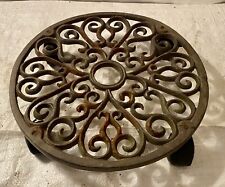 Antique Ornate 13 Round Cast Iron Floor Register Grate Plant Stand