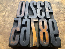 Beautiful Antique Letterpress Printing Wood Type Numbers 0 Thru 9 Font Set