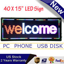 3-color Led Sign Programmable Scrolling Message Display Board 40 X 15in