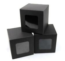 100x Clear Window Black Paper Packing Box Cupcake Macaroon Candle Gift Favor Box