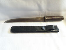Vtg Very Rare Starrett Sm Survival Fixed Blade Stacked Leather Serrated Knife