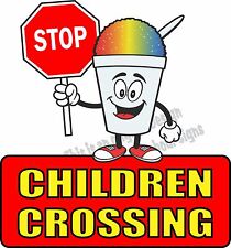 Stop Children Crossing Vinyl Decal 14 Concession Ice Cream Food Truck Cart