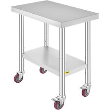 18 X 30 Stainless Steel Work Prep Table With Wheels Commercial Food Pre Table