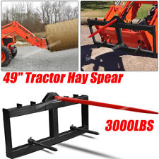 49 Tractor Hay Bale Spear Skid Steer Loader 3000lbs Quick Attach For Bobcat Us