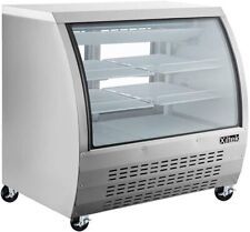 New Xiltek 48 Stainless Steel Commercial Curved Glass Refrigerated Deli Case