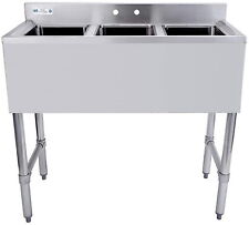 3 Compartment Sink Nsf Stainless Steel Commercial Underbar Adjustable Industrial