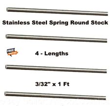 4 - Stainless Steel Spring Round Rods Stock 332 X 1 Ft Lengths 302 Alloy