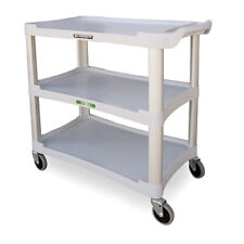 Three Shelf Plastic Utility Cart - 300 Lb. Capacity Charcoal Gray
